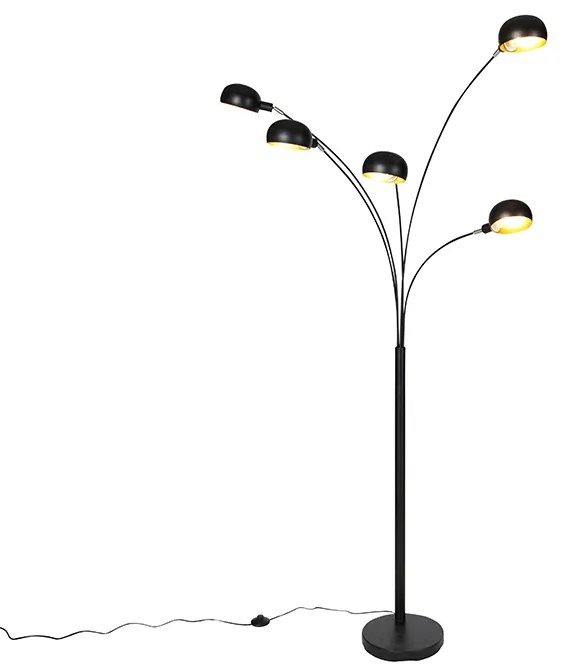 Designerska lampa podłogowa czarna 5-świateł - SixtiesDesignerski Oswietlenie wewnetrzne