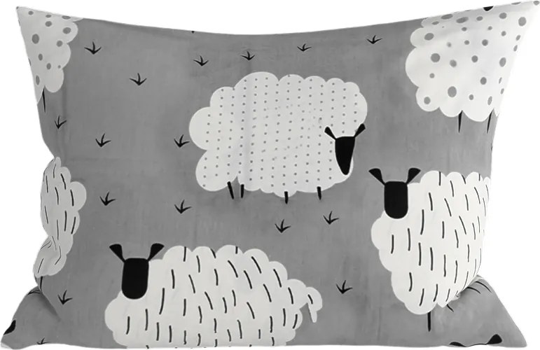 Poszewka na poduszkę z polibawełny SHEEP POLY 50x70 cm, szara
