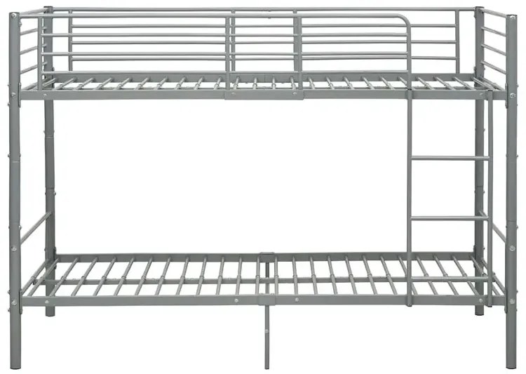 Szare metalowe łóżko piętrowe 90x200 cm - Ligeo