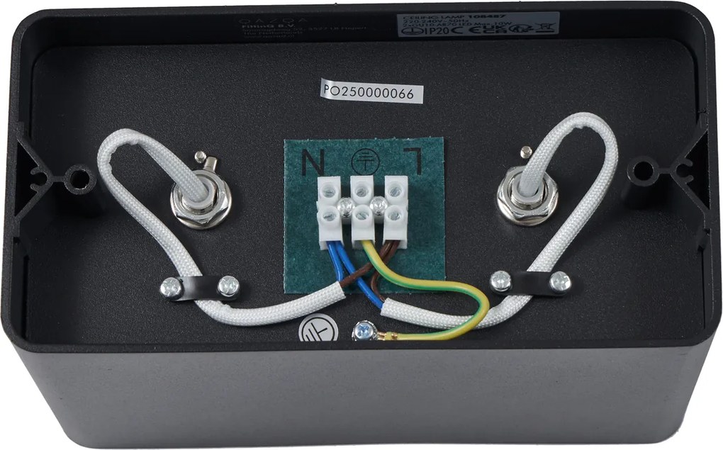 Designerski reflektor natynkowy czarny GU10 70 mm 2-punktowy obrotowy i uchylny - Vox