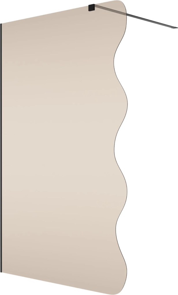 Ścianka prysznicowa Walk in fix szkło transparentne falowane 8mm MOLIS Wave Clear MASSI | Różne rozmiary : Kolor profili kabiny - złoty szczotkowany, Szerokość ścianki - 120 cm, Typ montażu - WALK in FIX (Do ściany)