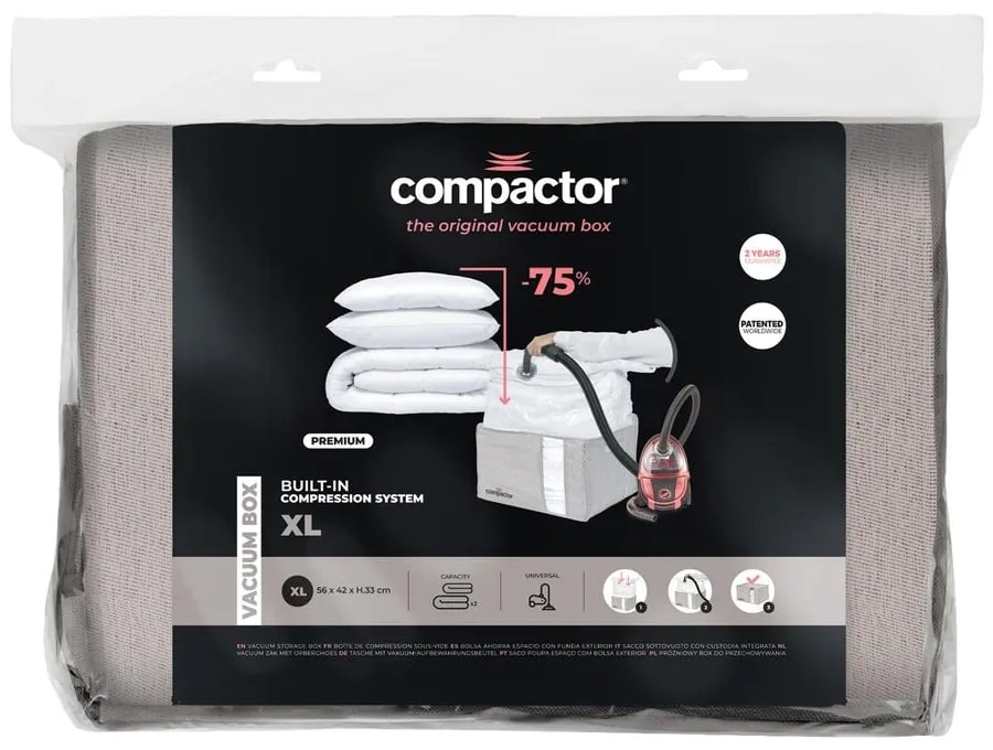 Szary pojemnik próżniowy Compactor Oxford, 210 l