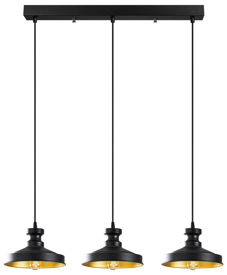 Czarna lampa wisząca z metalowym kloszem Berceste – Opviq lights