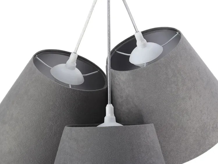 Szaro-srebrna lampa wisząca stożki F0-K22