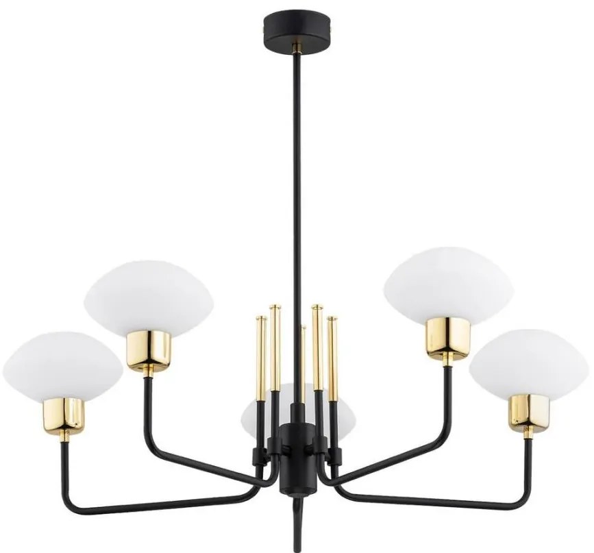 Argon 2128 - Lampa sufitowa RAVELLO 5xE14/15W/230V czarno-złota