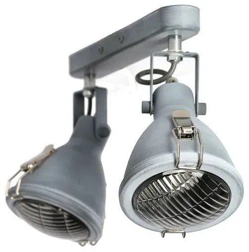 Szara lampa sufitowa dwa reflektory na listwie - V095-Oleander