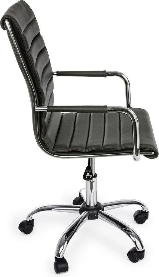 Ciemnoszare krzesło biurowe z imitacji skóry Perth – Yes Everyday