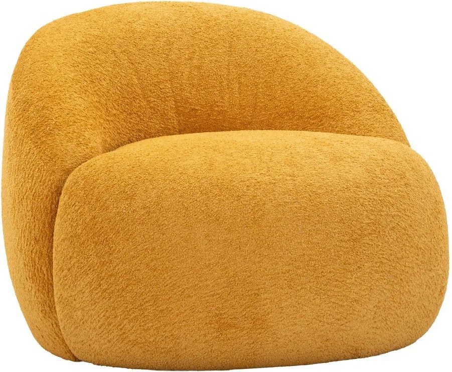 Musztardowy fotel z materiału bouclé Ginerva – Mauro Ferretti