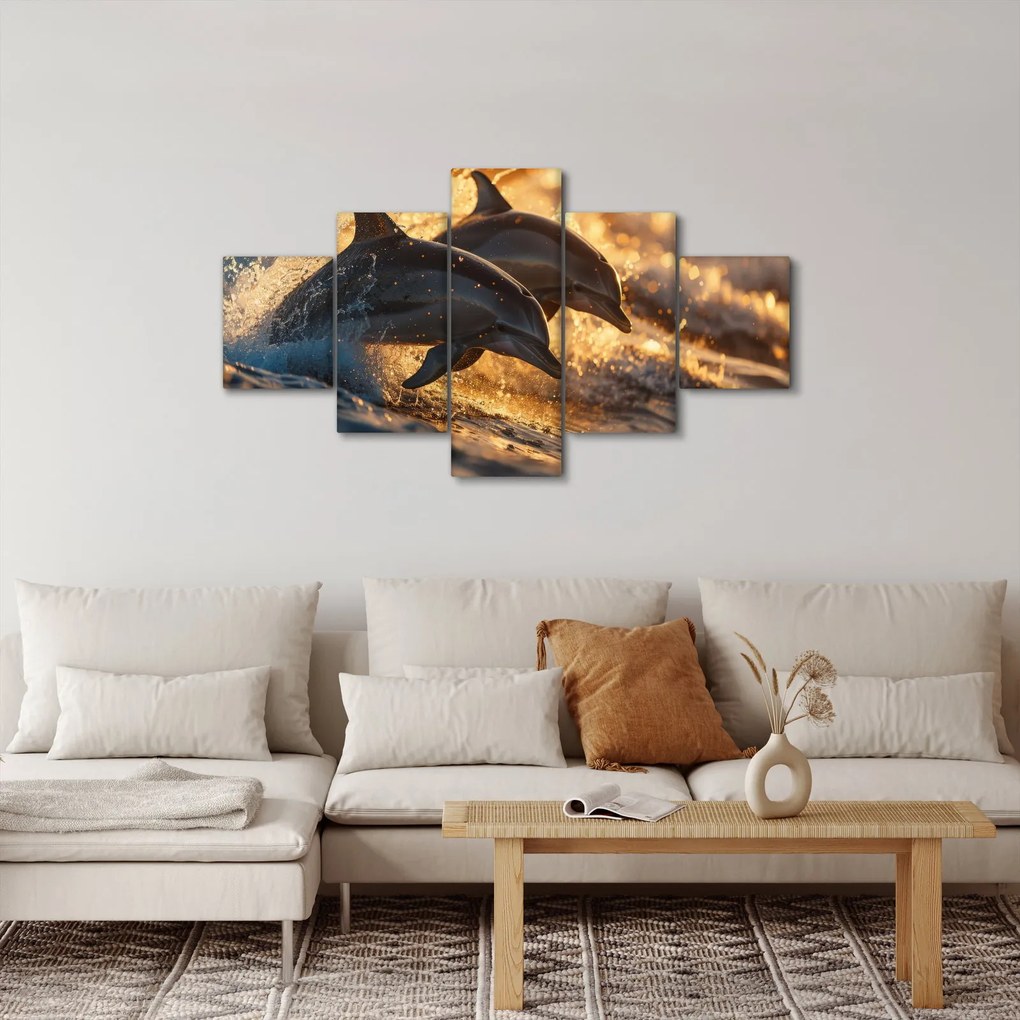 Obraz - Delfiny (125x70 cm)