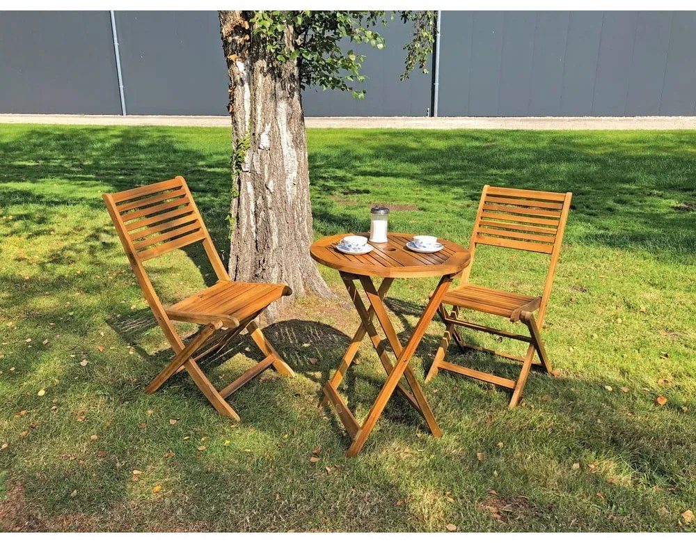 Zestaw mebli ogrodowych z litego drewna akacjowego dla 2 osób Ibarra – Garden Pleasure