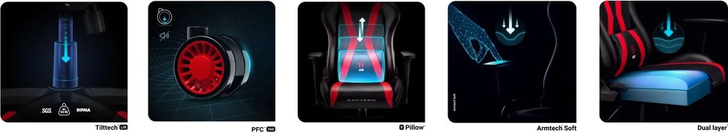 Fotel dla graczy Diablo X-Horn 2.0 Normal Size czarno-czerwony