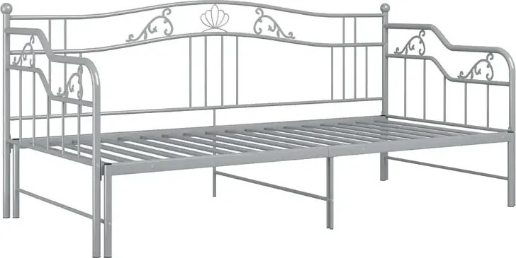 Szare rozkładane łóżko metalowe 90x200 cm N7-Z22
