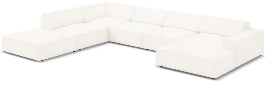 Beżowy narożnik (lewostronny) z materiału bouclé Jodie – Micadoni Home