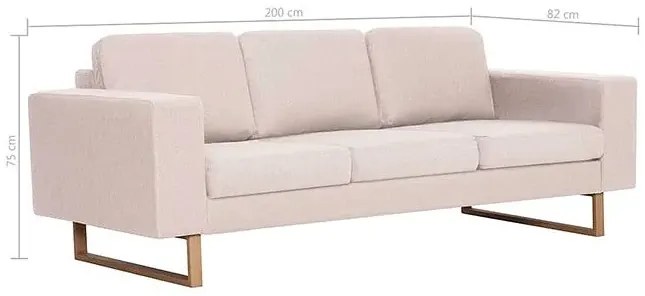 Elegancka trzyosobowa sofa Ladi 3X - kremowa