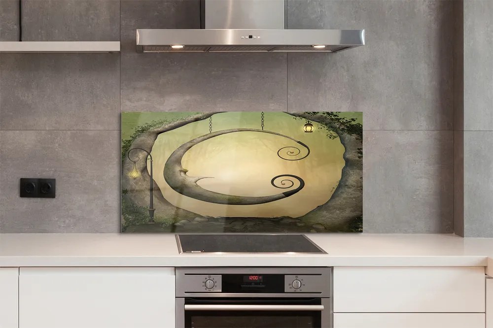 Szkło do Kuchni na Ścianę Światła w Tajemniczym Lesie