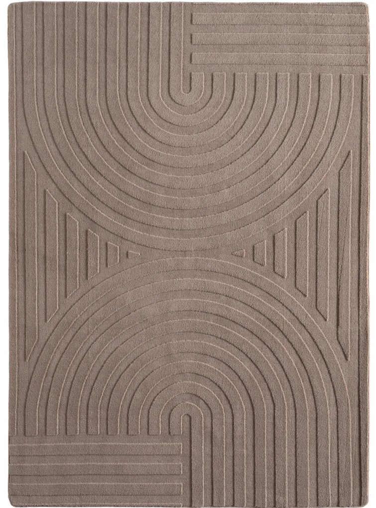 Dywan nowoczesny Pompei 3D szaro-beżowy 160 cm x 230 cm