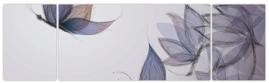 Obraz - Rysowanie motyli (170x50 cm)