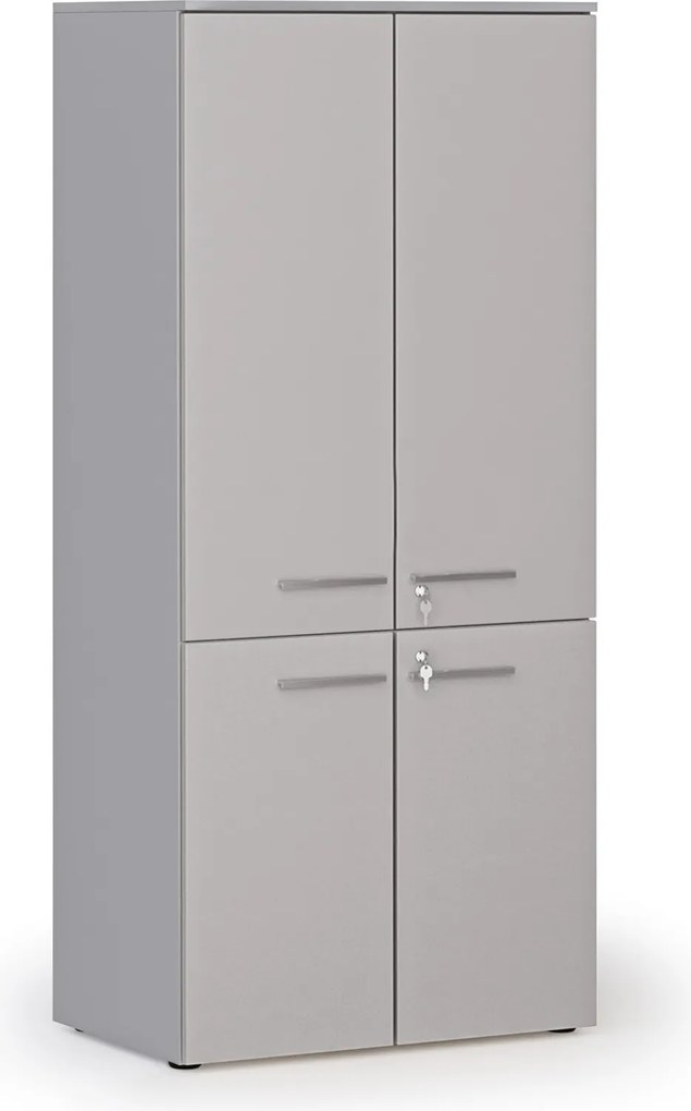 Szafa biurowa pół-drzwi PRIMO GRAY, 800 x 500 x 1781 mm, szary