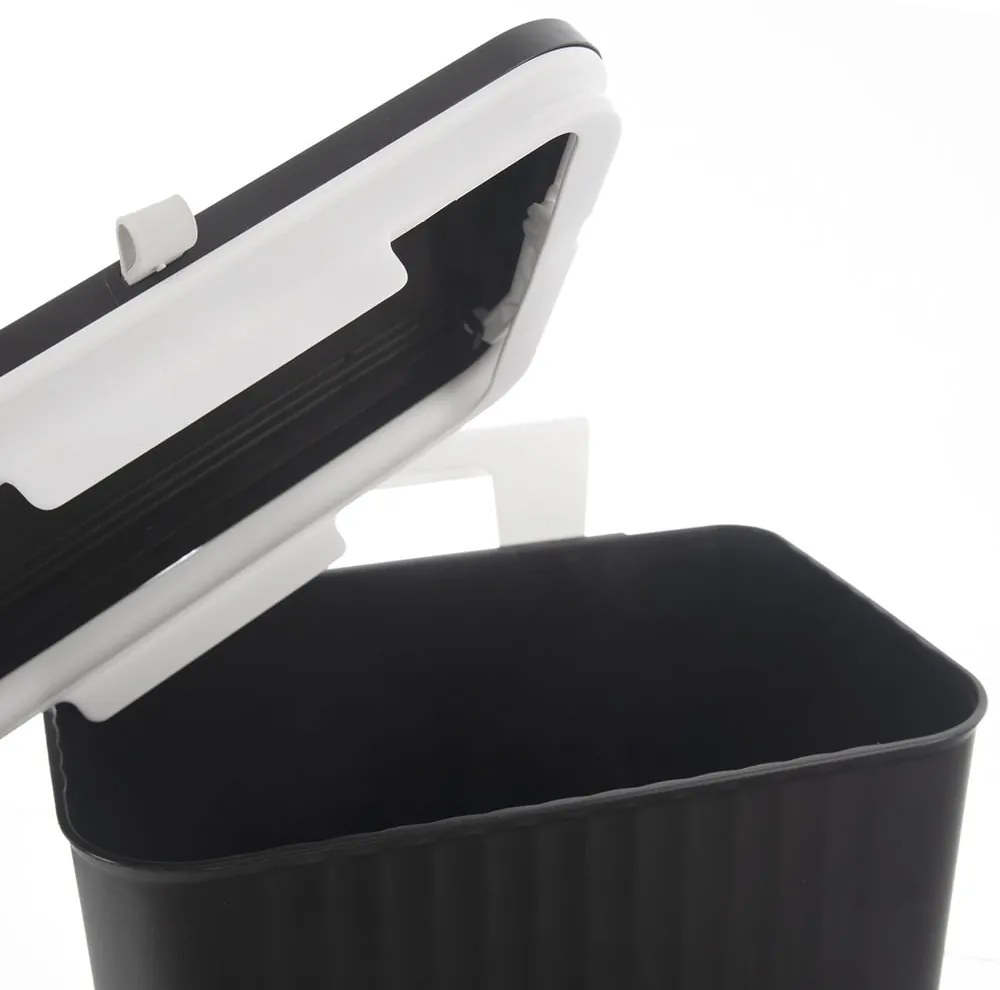 Czarny plastikowy kosz na śmieci 13 l – Orion
