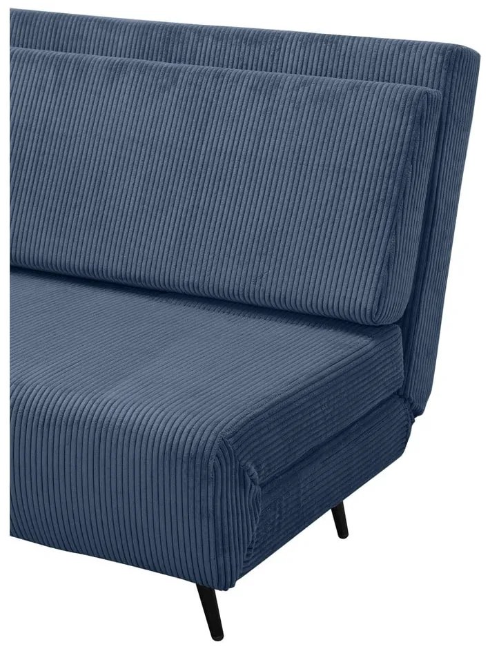 Niebieska sztruksowa rozkładana sofa 140 cm Mallory – Støraa