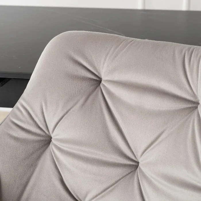 Krzesło Tapicerowane do Salonu MODESTO Szare Welurowe Nowoczesne Loft