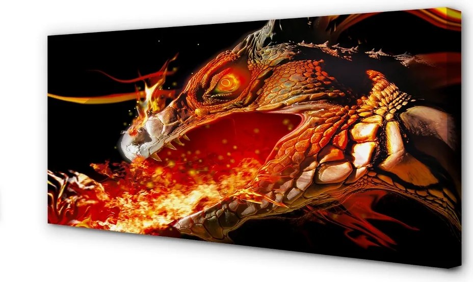 Obraz na płótnie Smok Ziejący Ogniem