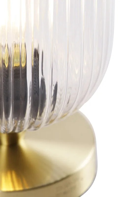 Lampa stołowa w stylu art deco mosiądz - Banci ArtDeco Oswietlenie wewnetrzne