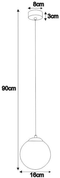 Regulowana lampa wisząca kula 16 cm - S844 K4-S03