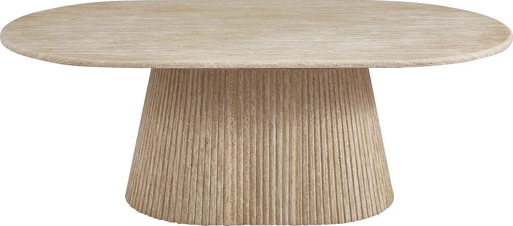 Stolik kawowy z sztucznego marmuru - Efekt beżowego trawertynu - TIFULI