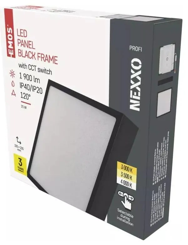 Lampa sufitowa LED w kolorze matowej czerni 22.5x22.5 cm Nexxo – EMOS