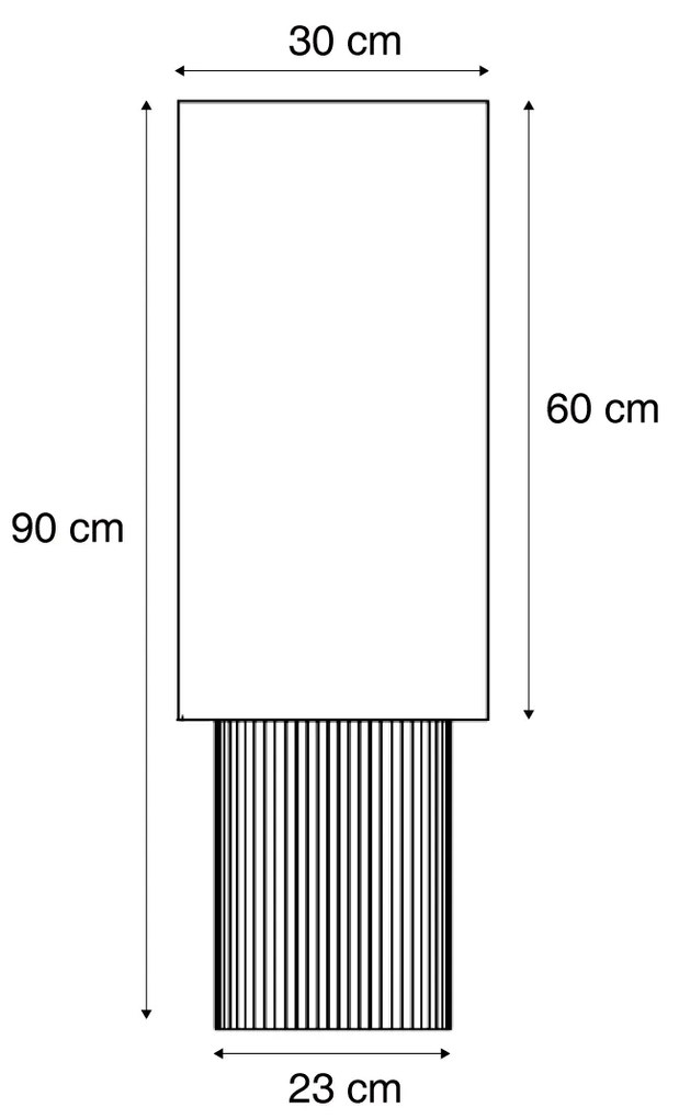 Lampa podłogowa Japandi drewniana z lnianym abażurem 90 cm - LamelJapandi Oswietlenie wewnetrzne