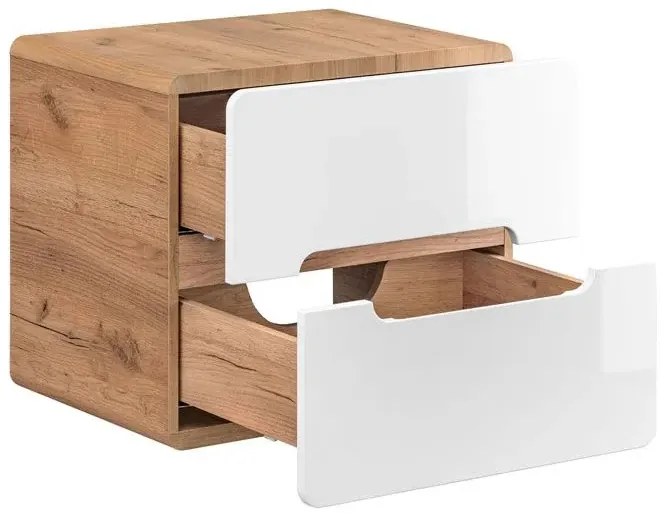 Szafka z umywalką nablatową biały połysk T3-S92