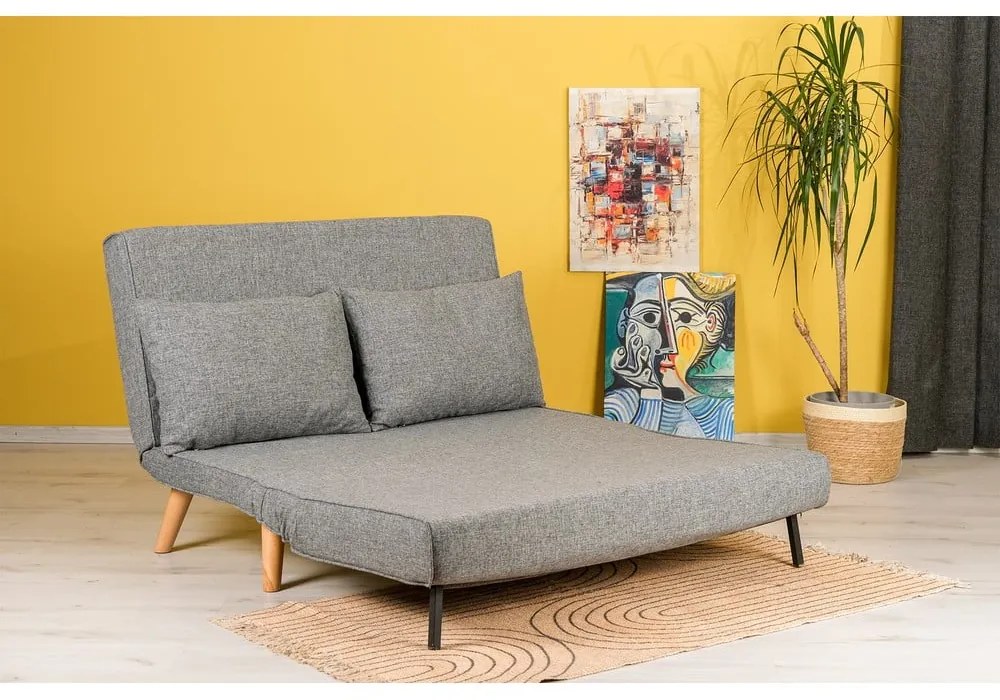 Szara rozkładana sofa 120 cm Folde – Artie