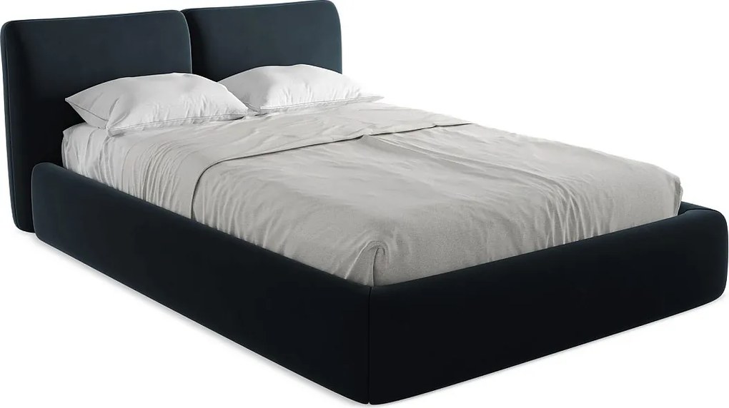 Łóżko 160 x 228 - z weluru - królewski niebieski - HOKU