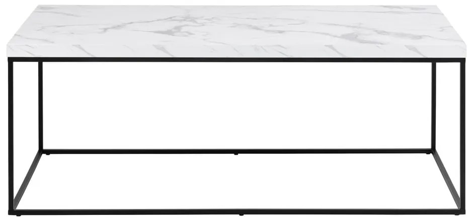 Biały stolik z blatem w dekorze marmuru 55x110 cm Barossa – Actona