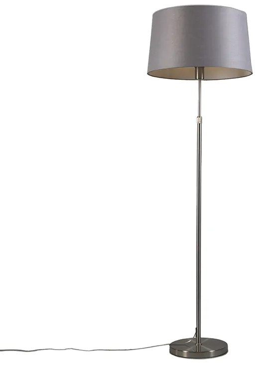 Lampa stojąca stalowa z szarym kloszem 45 cm regulowana - Parte Nowoczesny Oswietlenie wewnetrzne