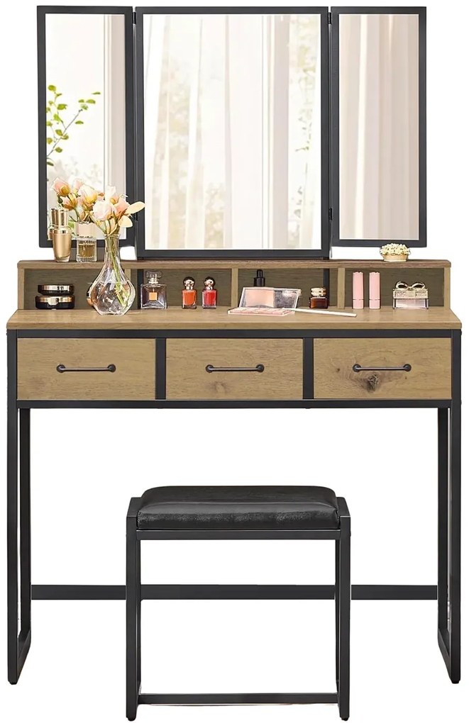 Nowoczesna toaletka z krzesłem dąb artisan M5-W06