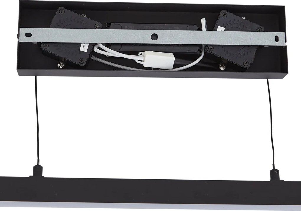 Nowoczesna lampa wisząca czarna ze szkłem dymnym z LED Easylift - Catch