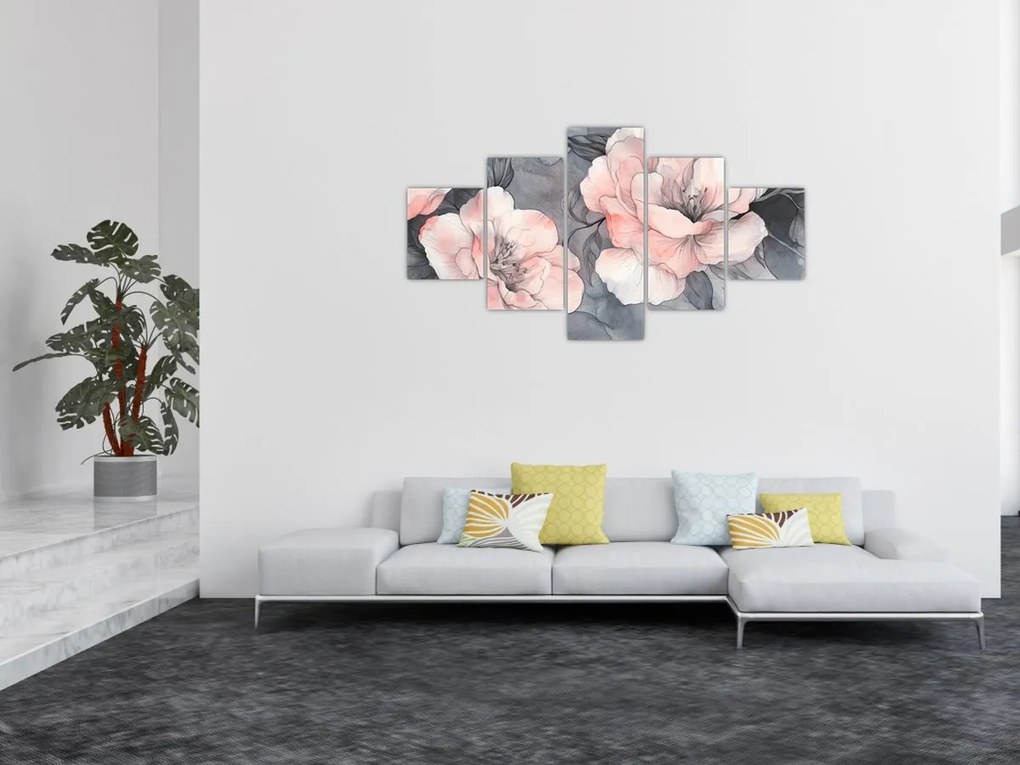 Obraz - Szkic kwiatów (125x70 cm)