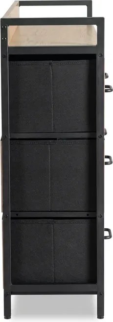 Komoda z Szufladami HUDSON 98 cm Dąb/Czarny Loft