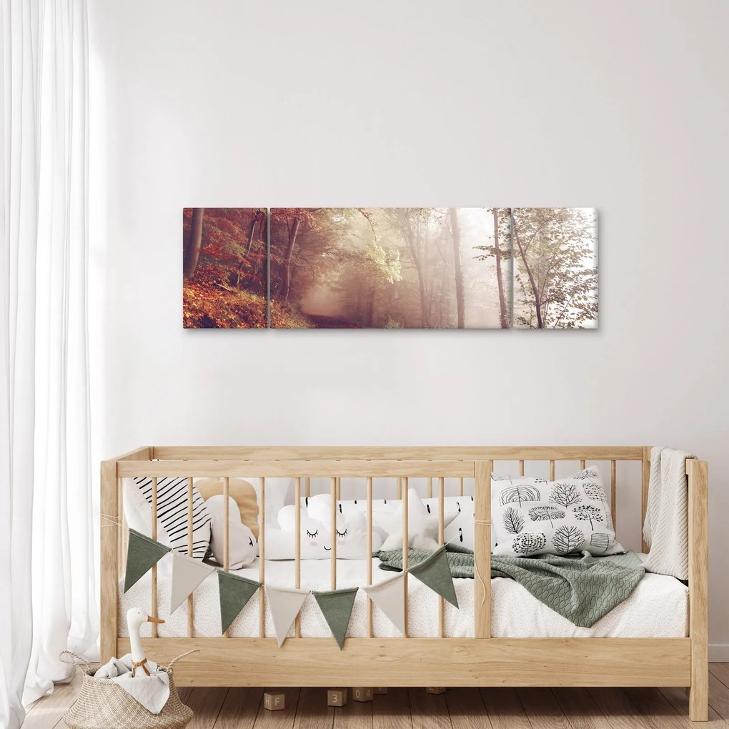 Obraz - Jesienny spacer po lesie (170x50 cm)