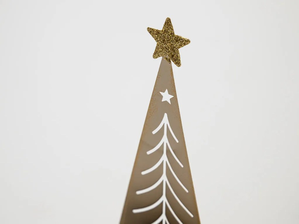 Świąteczny świecznik metalowy CHRISTMAS TREE 18 cm złoty