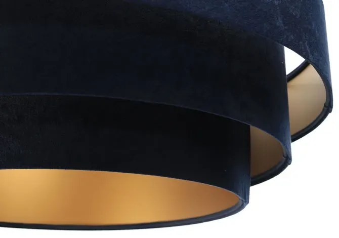Granatowa welurowa lampa wisząca glamour - S441-Bonito