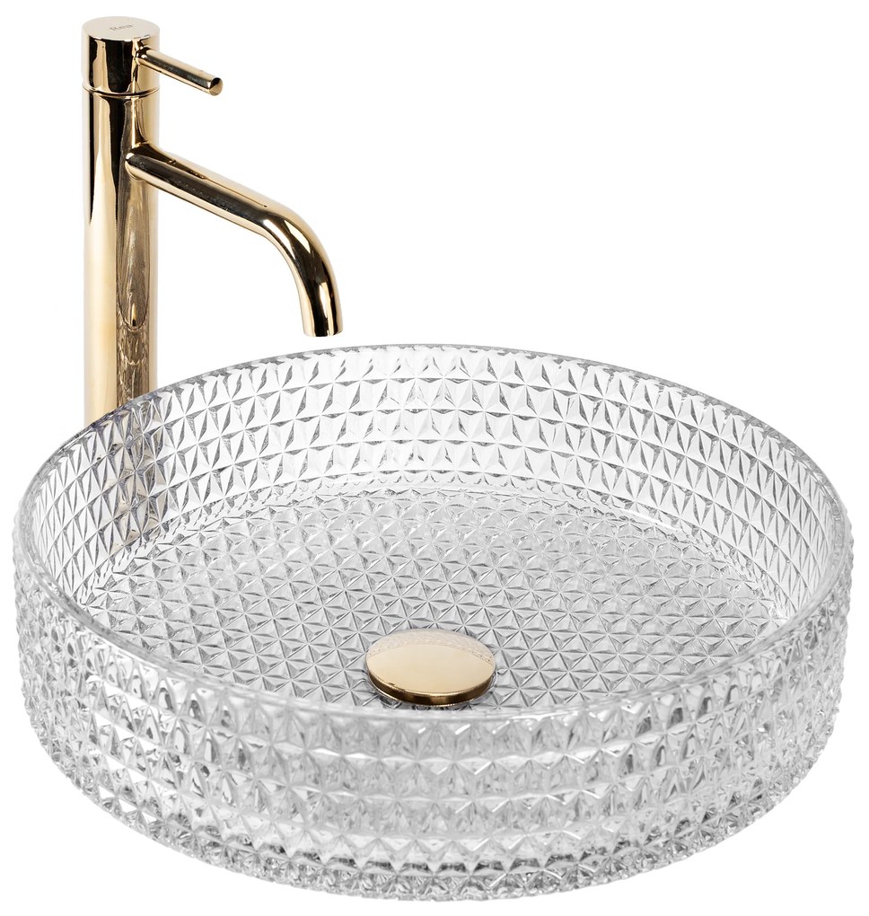Umywalka nablatowa Rea Cristal Transparent 39