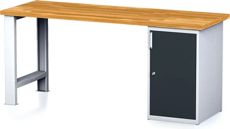 Stół warsztatowy MECHANIC, 2000x685x880 mm, 1x szafka, grafitowy