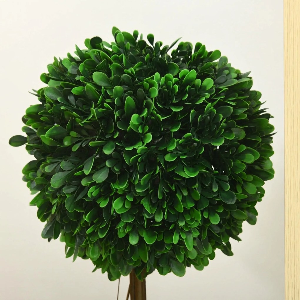 HOMCOM 2 sztuki sztucznych drzew bukszpanowych Sztuczna roślina sztuczne rośliny, w tym listek sztuczny, 1 donica, 28 cm x 28 cm x 60 cm, Zielony