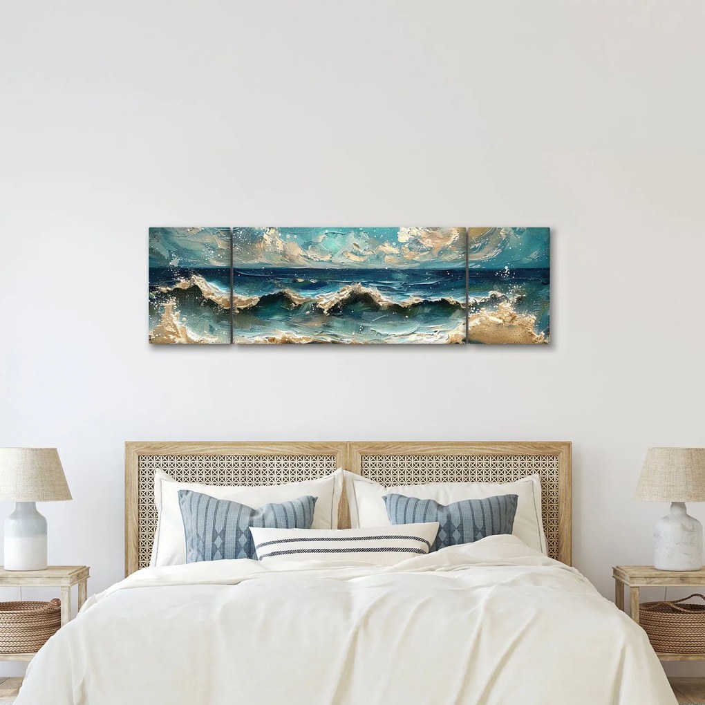 Obraz - Malowanie morza (170x50 cm)