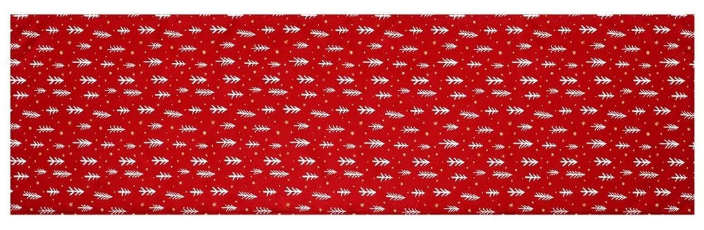 Świąteczny bieżnik Drzewka 40 x 150 cm, czerwony