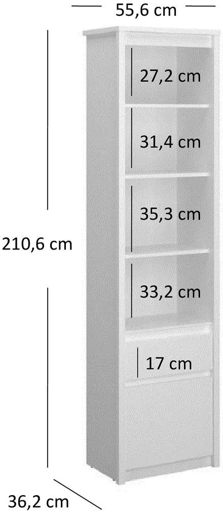 Biały skandynawski regał otwarty do salonu E8-W60
