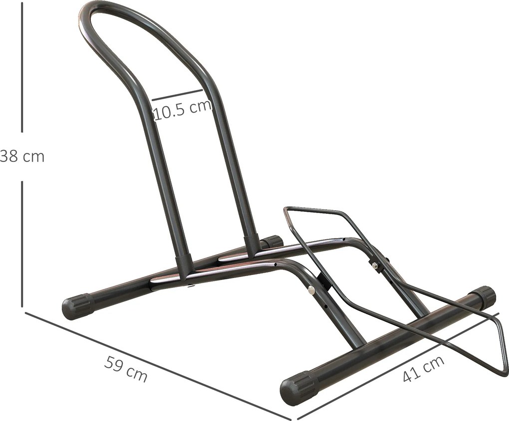 SPORTNOW Stojak rowerowy ze stali do parkowania rowerów stojak podłogowy do użytku wewnętrznego i zewnętrznego 59x41x38 cm Czarny | Aosom PL